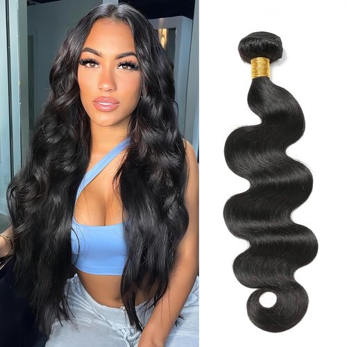 Nervoss Hswpawk 12A Human Hair Bundles Body Wave 32 Inch One Bundle 100% Unprocessed Brazilian Virgin Body Wave Bundles Human Hair Natural Black Color