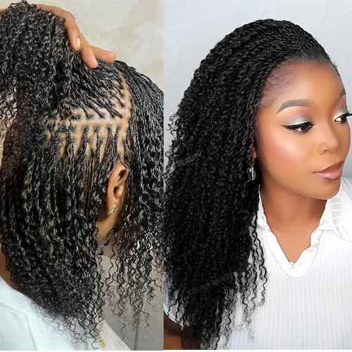 Afro Kinky Curly Bulk Human Hair for Twists/Braids/Permanent Micro Locs Bulk Human Hair Extensions For Braiding 100g/Bundles 20inch Natural Black