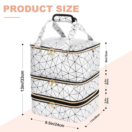 Uross Nail Polish Organizer Bag Holds 84 Bottles Nail Polish & Nail Lamp,Large Gel Nail Polish Organizers and Storage box for Nail Tech, Nail Kit Supplies Organizer Case-Silver