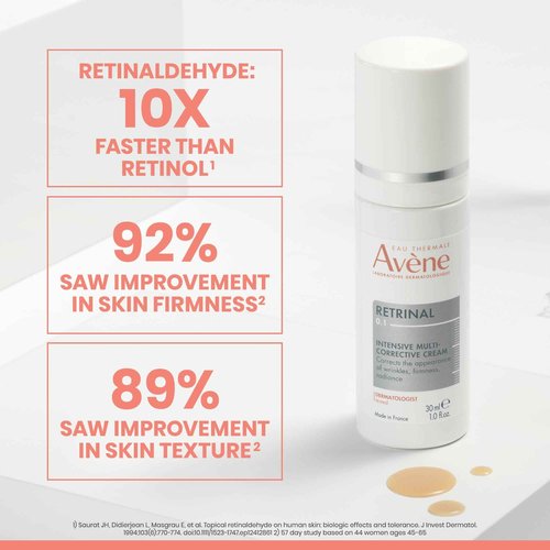 Avène Retrinal 0.1% Intensive Multi-Corrective Cream, anti-aging facial cream powered by retinaldehyde, 1 Fl Oz Retrinal EYES Advanced 3-In-1 Eye Cream NEW