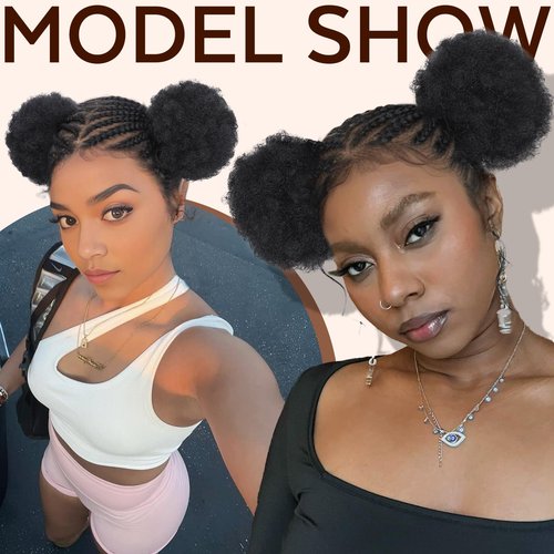 FAVE Cornrow Wig with Afro Puff Real HD Full Lace Cornrow Braided Wigs for Black Women Afro Wig with Baby Hair Braided Wig for Daily Use