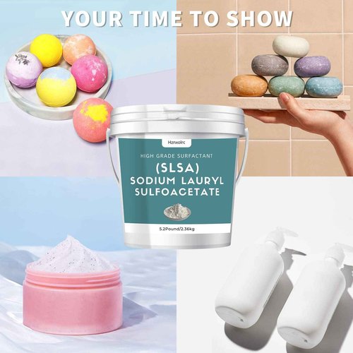 5.2 Pound SLSA Powder for Making Bath Bombs, Premium SLSA Sodium Lauryl Sulfoacetate Powder, Amazing Bubbles, Gentle on Skin, Suitable for Making Bath Bombs, Bath Truffles and More