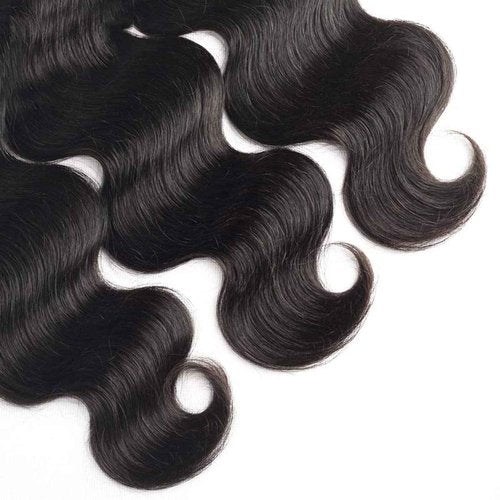 Body Wave Bundles Human Hair 16 18 20 22 Inch 100% Unprocessed Brazilian Human Hair 4 Bundles For Black Women Body Wave Hair Extensions Natural Color