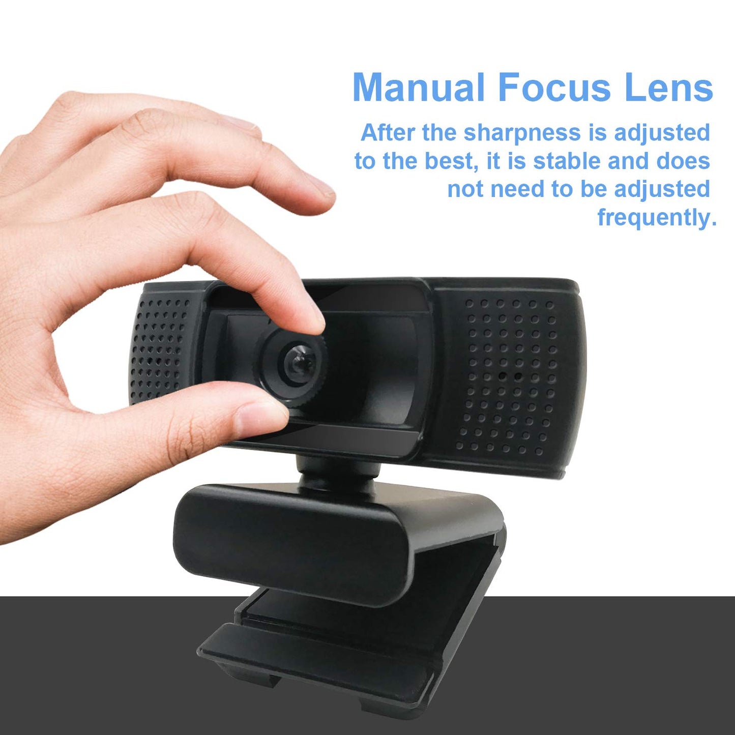 Anivia 1080p HD Fixed Focus Webcam, USB Camera with Microphone Free Cover Slide, Mini Plug and Play Video Calling Computer Camera, Built-in Mic, Flexible Rotatable Clip(The Tripod not Included)