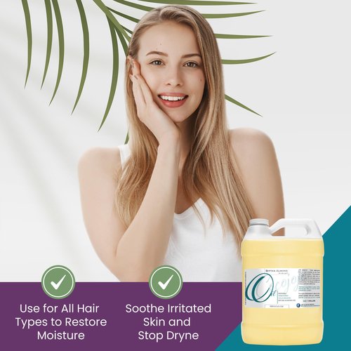 cocojojo Pure Bitter Almond Oil - Unrefined, Cold Pressed, Extra Virgin, All Natural - Perfect for Hair, Face, Skin, Nails (1 Gallon)