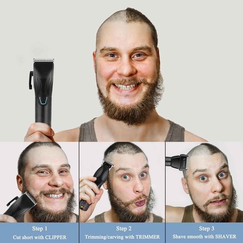 SUNNOW Professional Hair Clippers & Hair Trimmer & Foil Shaver Kit for Men, Beard Trimmer Clippers and Trimmers Set, Cordless Mens Hair Clippers for Hair Cutting, Grooming, Face, Family, Barber