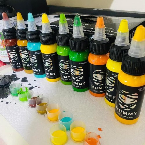 Mummy King Nut Tattoo Ink Set 8 Colors Evenly Long Lasting Vibrant and Bright, No Irritation Set 1 oz(30ml)