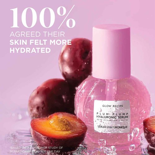 Glow Recipe Plum Plump Hyaluronic Acid Face Cream (50 ml) + Facial Serum (30 ml) - Dewy Glow Hydrating Skin Moisturizer to Plump, Balance & Brighten Skin
