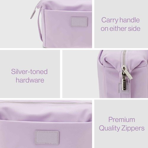 ETOILE - Jet Setter Travel Case Lilac Soft Flexible and Foldable Makeup Cosmetic Travel Bag