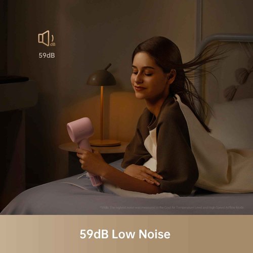 Dreame Gleam Hair Dryer for Women – Powerful Fast Drying, Lightweight, 200M Negative Ions for Frizz-Free Shine, Low Noise, Intelligent Temperature Control, 4 Temp Settings, Compact & Ergonomic Design