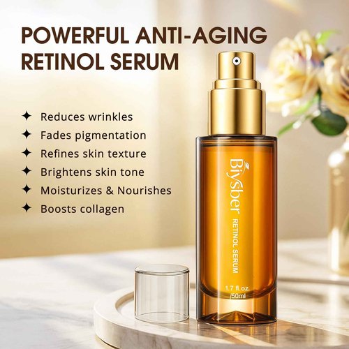 BIYSBER Retinol Collagen Serum for Face: Anti Aging & Anti Wrinkle Repair Serum with Boost Hydration Formula - Day/Night Facial Firming Neck Plump Skin Care for Women/Men(1.70 Fl Oz)