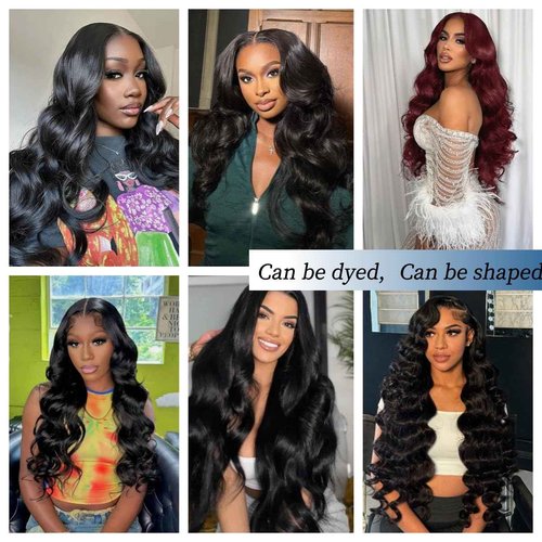 Edwad Human Hair Bundles 22-26 Inch Body Wave Bundles, 100% Unprocessed Brazilian Virgin Hair, 3 Bundles, Black, Wavy