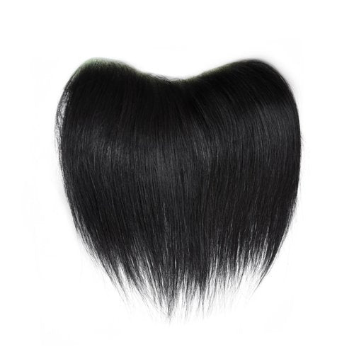 Maweilar Frontal Hairpiece for Men, Hair Extension Hairline Loss Straight Tape in Human Hair Toppers Replacement Toupee (Natural Black, 0.78"x6.3", 6")