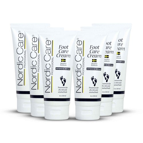 Nordic Care Foot Care Cream - Repairs and Hydrates Dry and Cracked Heels, 10% Urea Cream Treats Severely Dry Feet, Cracked Heels & Callus Removal, Hypoallergenic & Lanolin-free | 6 Oz (Pack of 6)