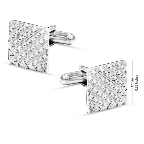 LeCalla 925 Sterling Silver Men's Square Geometric Style Cufflinks Marriage Wedding Gifts for Dad Father Groom Husband Friends