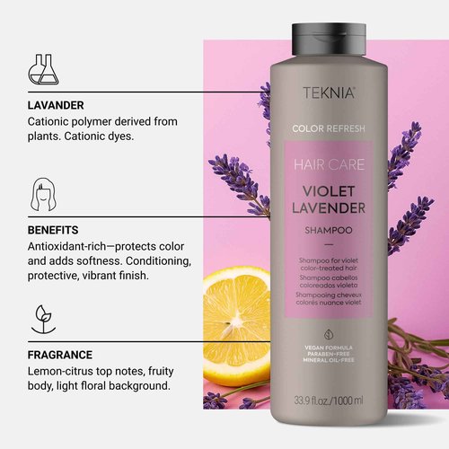 LAKMÉ Teknia Violet Lavender Color Refresh Shampoo, Color Depositing Shampoo for Purple Hair, 33.8 Fl Oz