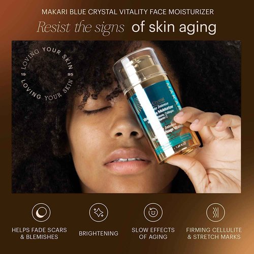 MAKARI Ultimate Intense Blue Crystal Skin Care Duo: Body Lotion (16.8 oz) & Face Moisturizer (50 ml) | Glutathione & Collagen-Enriched for Hydrating, Revitalizing | Ideal for All Skin Types