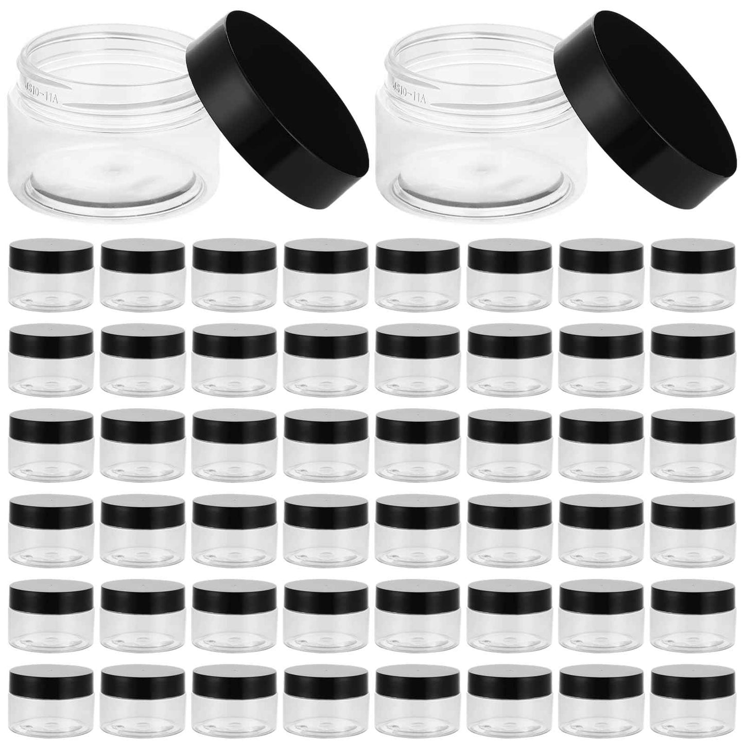150 Pack 1 Oz Plastic Container Jar with Lids - Mini Small Round Clear Cosmetic Jars and Labels BPA Free for Lotion, Cream, Ointments, Samples, Makeup, Travel Storage