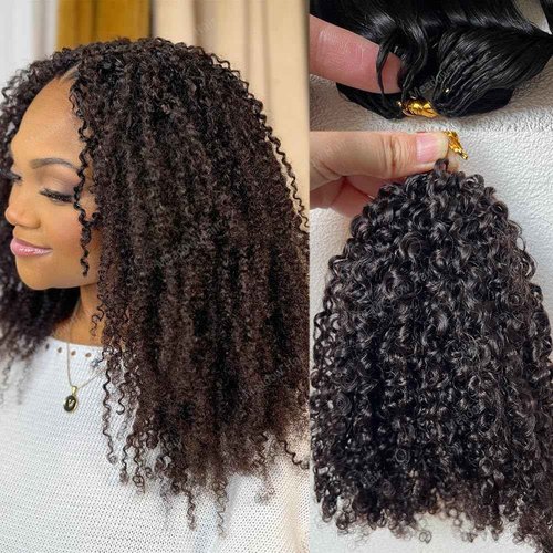 Knotless Pre Separated Human Hair Crochet Extensions for Braids Afro Kinky Curly Brazilian Virgin Feather Hair Bundles Boho Twist Braiding Hair for Black Women 16inch 120g