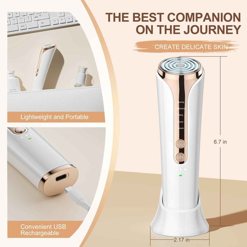 Texet Microcurrent Facial Device, 5-in-1 Skin Tightening Device,Home Use Facial Massager for Lifting, Toning, Wrinkle Reduction White7