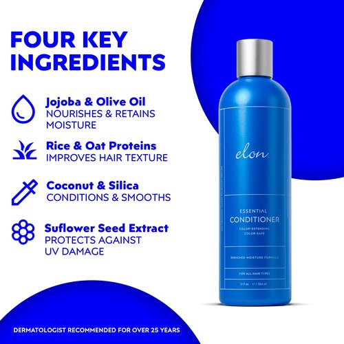 Elon Complete Kit for Thinning Hair – Elon Essential Shampoo and Conditioner Set + Matrix 5000 Hair Growth Supplement – NO Sulfates, Parabens or Phthalates