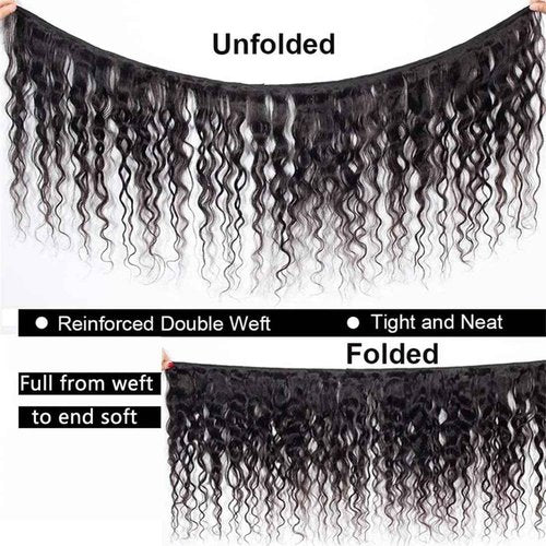 ZHENLISI Water Wave Bundles Human Hair 3 Bundles 10A Brazilian Unprocessed Virgin Human Hair Wet and Wavy Bundle Curly Weave Human Hair Extensions Natural Black 24 24 24 Inch