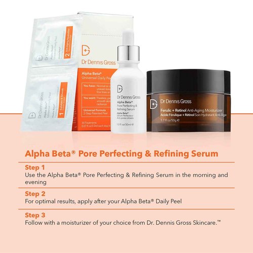 Dr. Dennis Gross Alpha Beta® Pore Perfecting & Refining Serum: for Enlarged, Clogged Pores with Excessive Oil, 1.0 fl oz