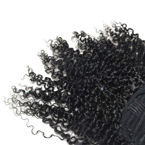 EIAKE 18inch 3B 3C Kinky Curly human hair ponytail extensions Kinky Curly drawstring human hair ponytail hairpieces natural curly clip in ponytail