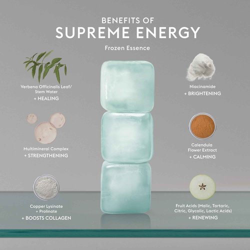 AMEON Supreme Energy Frozen Essence Ice Cubes - At-Home Cryotherapy for Firm, Hydrated, Radiant Skin and Reducing Acne and Post-Acne Scars