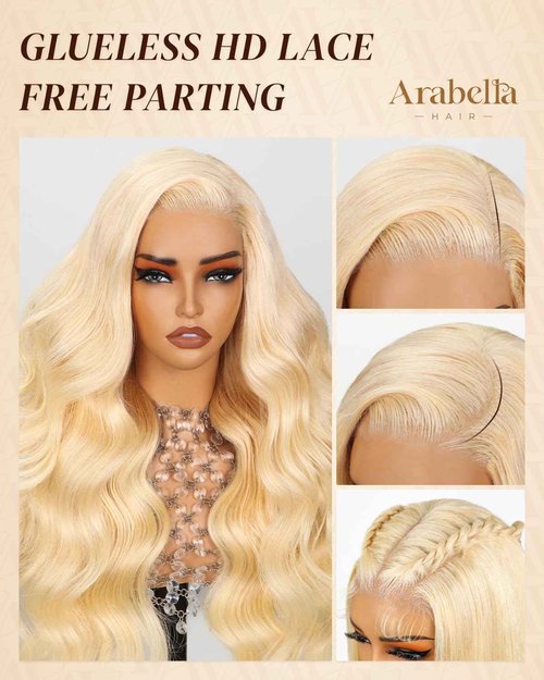 Arabella 5X6 613 Lace Front Wig Human Hair 613 Glueless Wigs Human Hair 240% Density 613 Human Hair Wig Pre Cut Lace and Pre Plucked (18inch, 613 6X5 Body Wave Wig)