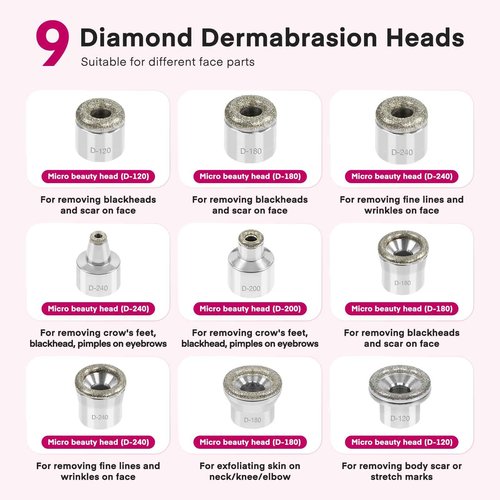 Diamond Micro-Dermabrasion Machine, Yofuly 3 in 1 Professional Dermabrasion Facial Machine with Two Spray Bottle and Vacuum Tube, Exfoliation Skin Care Face Beauty Device for Salon Spa Home Use, Pink