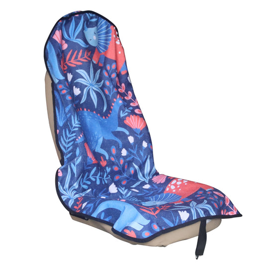 LoyaGour Car Seat Cover Protector Front Seats,for Gym Workout,Running,Swimming,Beach and Hiking,Waterproof Sweat Towel Bucket Seat Covers for Cars SUV Trucks (Dinosaur, 1Pcs)