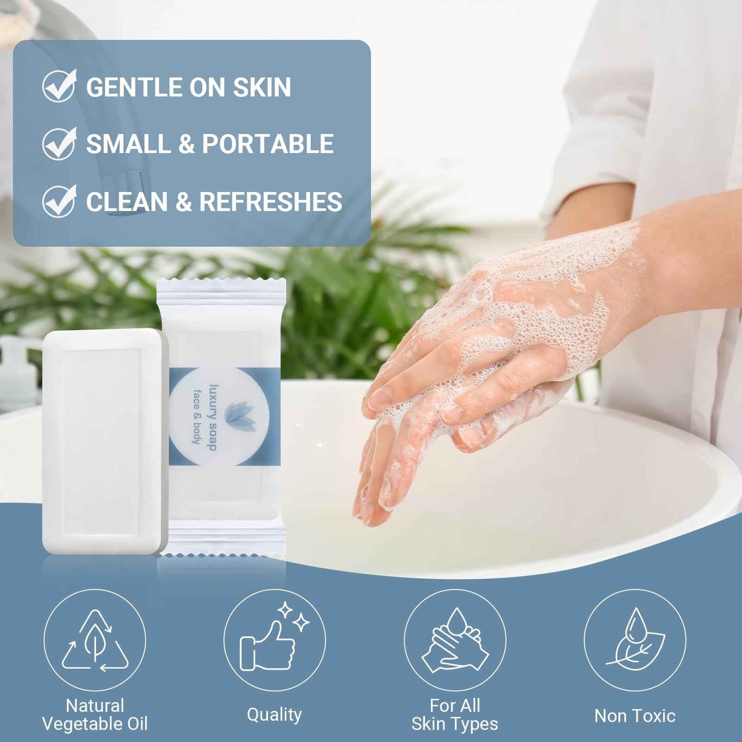 Kacctyen 1000 Pcs 0.35oz Mini Bar Soap Bulk Individually Wrapped Bulk Hand Hotel Soap Bars Travel Size Toiletries for Hospitality Guest Bathroom Vacation Rentals