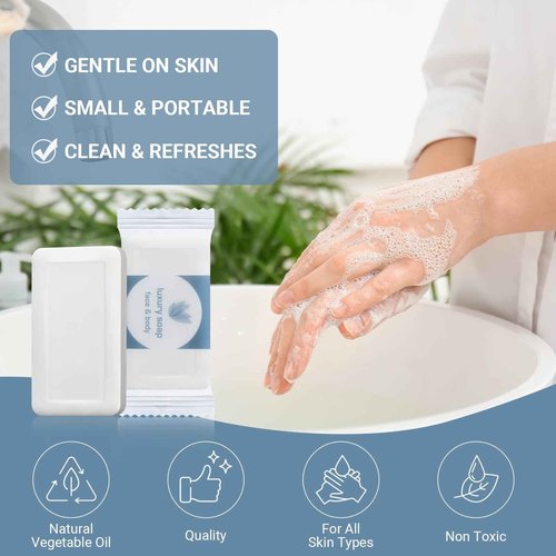 Kacctyen 800 Pcs 0.35oz Mini Bar Soap Bulk Individually Wrapped Bulk Hand Hotel Soap Bars Travel Size Toiletries for Vacation Hospitality Guest Bathroom Rentals