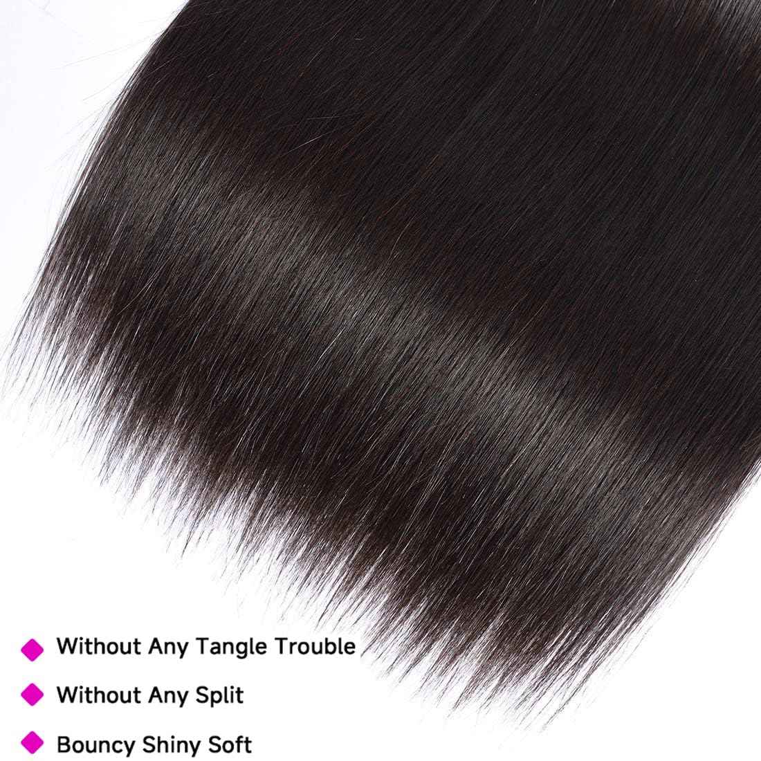 12A Straight Bundles Human Hair 12 14 16 Inch 3 Bundles Human Hair Straight Human Hair Bundles 100% Unprocessed Brazilian Virgin Human Hair Extension