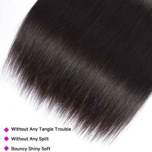 12A Straight Bundles Human Hair 18 20 22 Inch 3 Bundles Human Hair Straight Human Hair Bundles 100% Unprocessed Brazilian Virgin Human Hair Extension
