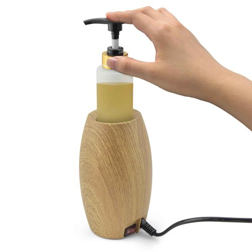 Elitzia Massage Oil Warmer Lotion Warmer 131°F Constant Temperature with Plastic Pump Bottles Massage Oil Heater for Creams Gels & Essential Oils ETOH843N (Natural Color)