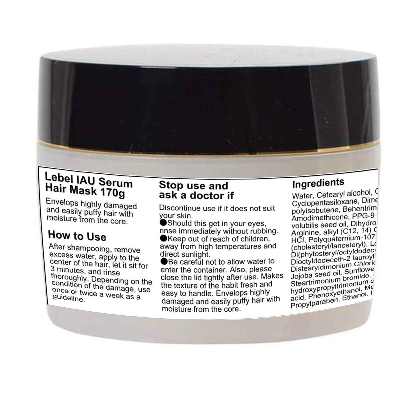 Lebel IAU Serum Cleansing Hair Shampoo 200ml & Lebel IAU Serum Hair Mask 170g Set (Green Tea Set)