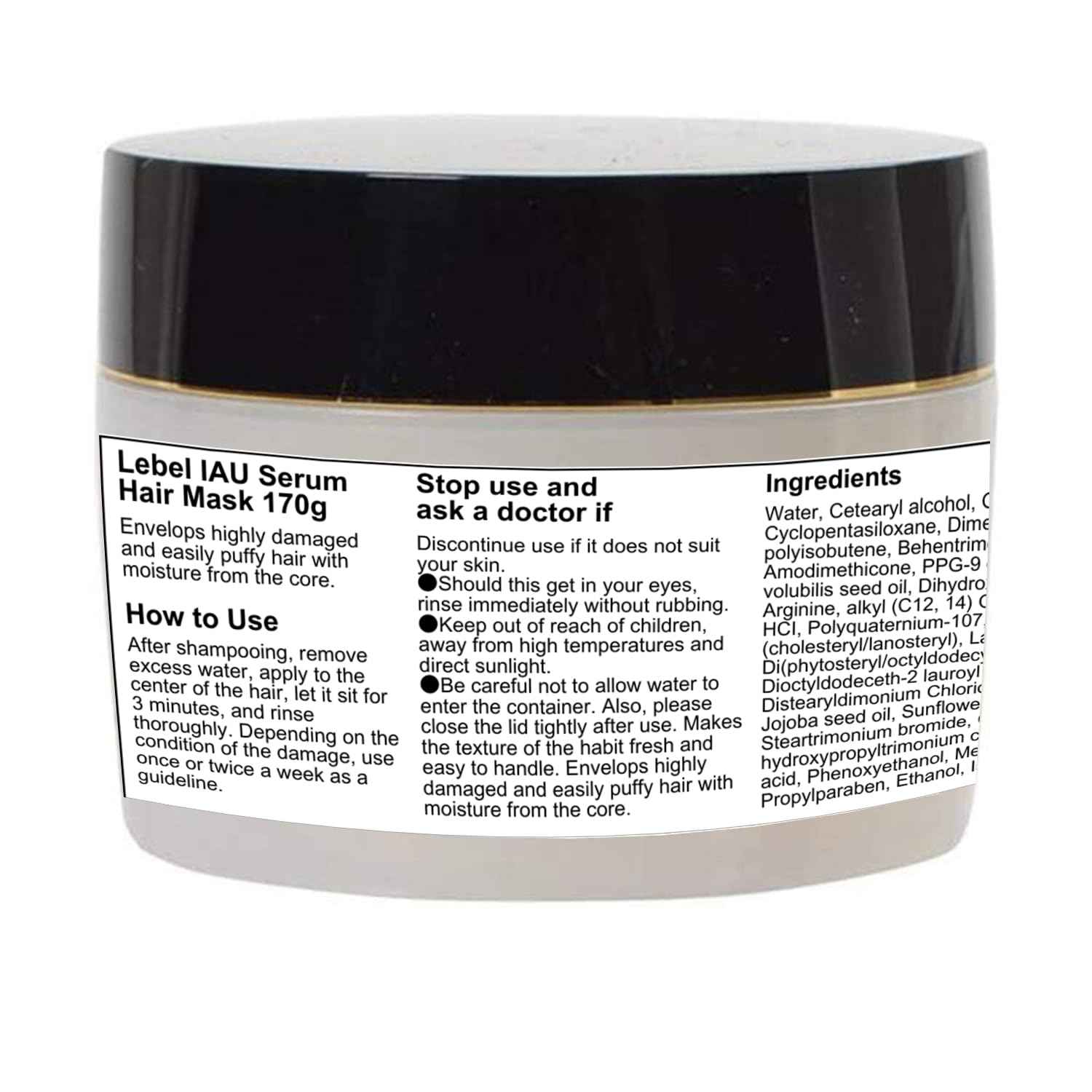 Lebel IAU Serum Cleansing Hair Shampoo 200ml & Lebel IAU Serum Hair Mask 170g Set (Green Tea Set)