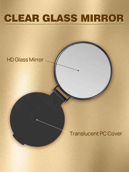 Qislee Compact Mirror Bulk, Round Makeup Mirror for Purse, Set of 96 (Black)