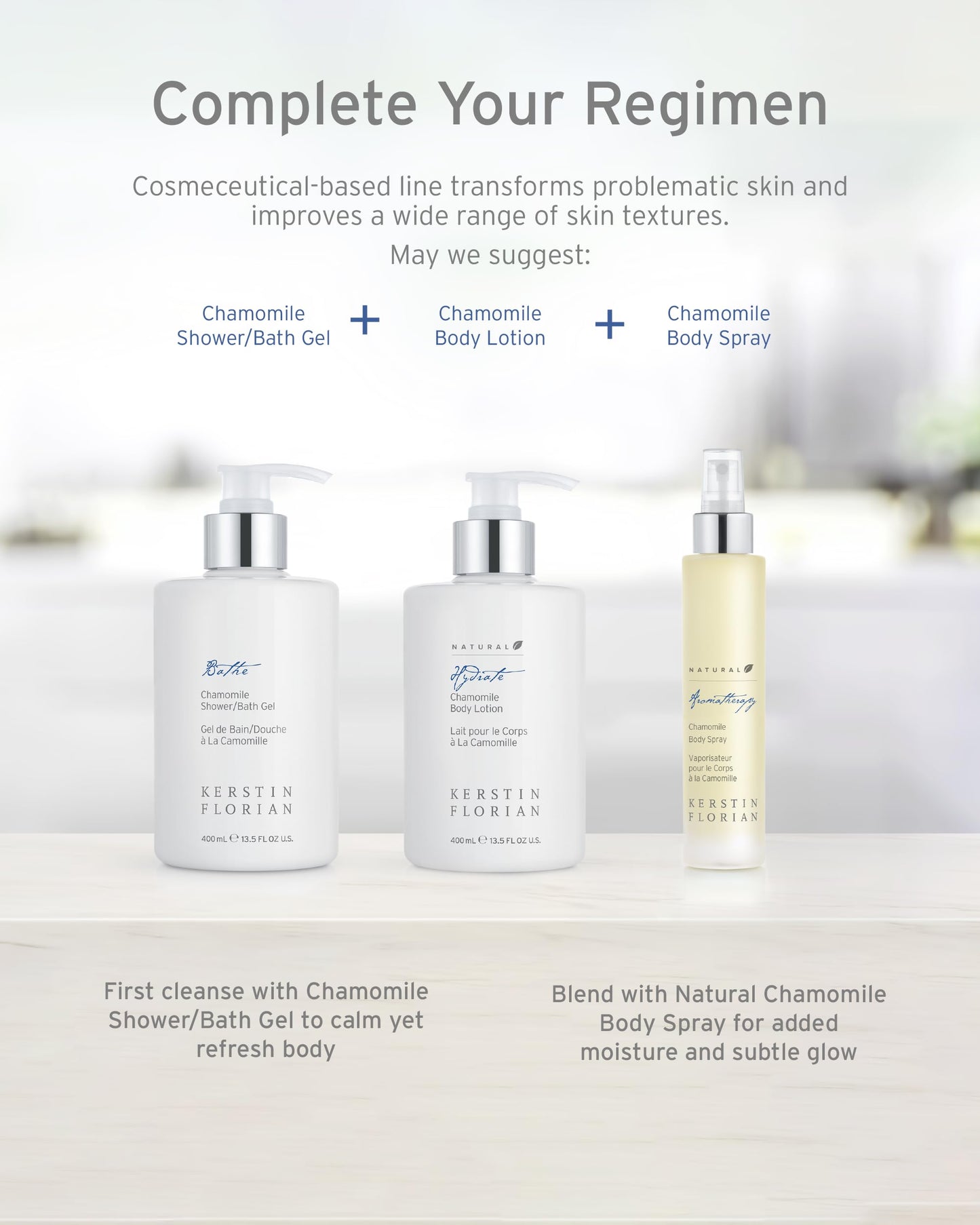 Kerstin Florian Chamomile Body Lotion | Nourishing Hydrating Moisturizer with Aloe & Jojoba Oil | Soothes Dry Skin | 13.5 fl oz