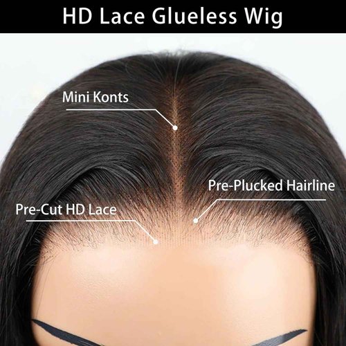 ZHENGON Glueless Wigs Human Hair Pre Plucked Pre Cut 6x4 Straight Lace Front Wigs Human Hair 28 Inch Hd Lace Front Closure Wigs for Women 180% Density Wear and Go Glueless Wig Ready to Wear Natural