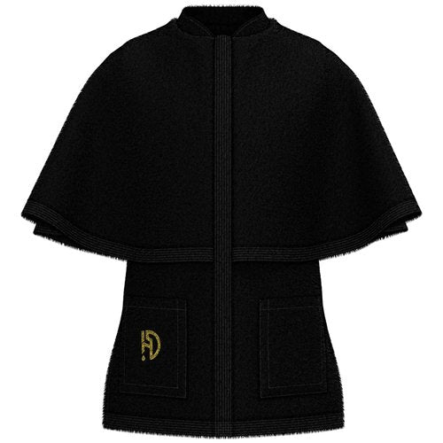 HAIR DRIP WEAR 2-In-1 Premium Protective Wearable Garment with Integrated Hair Drying Towel, BLACK, LARGE-XLARGE | Double Layered, Unisex | Super Absorbent, Quick-Dry, Natural Curly & Coily Hair