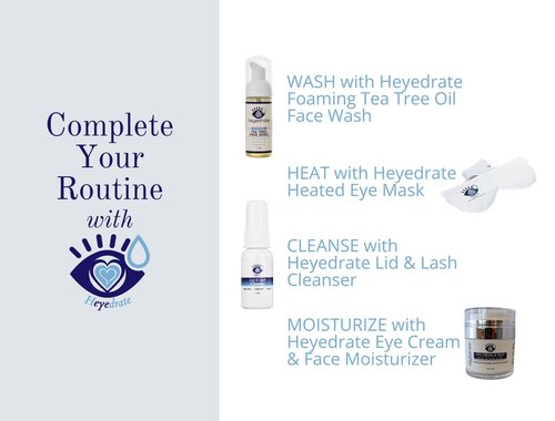 Heyedrate Foaming Tea Tree Face Wash & Eyelid Cleanser and Lid & Lash Cleanser Spray Bundle - Natural, Organic Cleanser with Aloe Vera - Gentle, Pure Hypochlorous Acid Spray for Eye Irritation (2oz.)