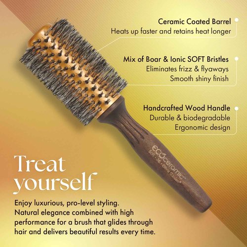 Olivia Garden Eco Ceramic Soft Bristles Round Thermal Hair Brush Set