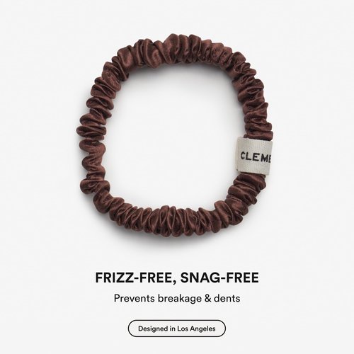 Clementine Sleepwear Organic Silk Scrunchie Set Ice Cream | 8 Skinny Scrunchies Made with GOTS Certified Silk for Frizz-Free Styling and Gentle Hair Care