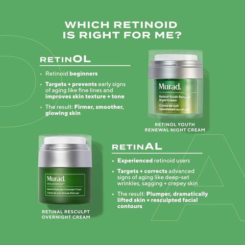Murad Retinal ReSculpt Overnight Cream – Anti-Aging Face & Neck Cream with Encapsulated Retinal & NAD+ – Firms, Lifts & Hydrates Skin – 1.7 Fl Oz