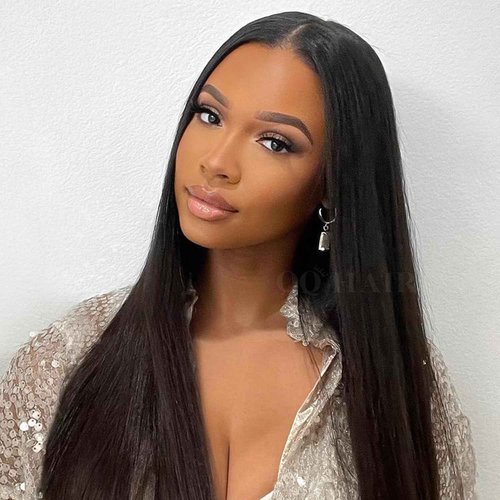 OQ HAIR Glueless Wigs Human Hair Pre Plucked Pre Cut 7x5 Straight HD Lace Front 180% Density 3 Second To Wear Glueless Wigs Human Hair for Women Natural Color 18 Inch