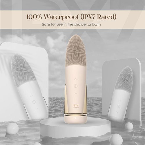 Air Beauty Silicone Facial Cleansing Brush - Waterproof Sonic Pore Cleaning Scrubber with Wireless Charging for Deep Cleansing - Electric Face Massager and Exfoliating Face Scrub