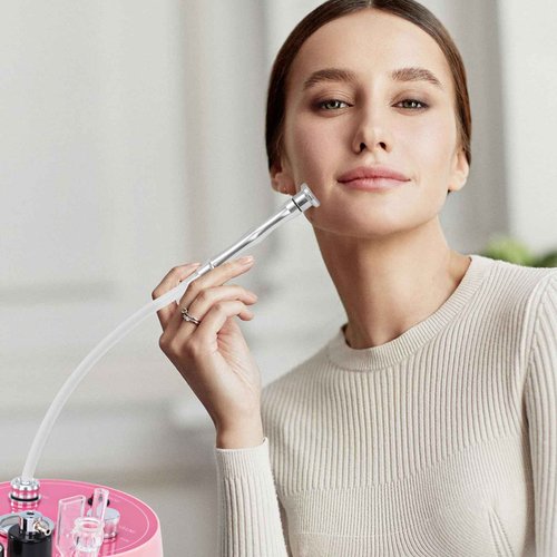 Diamond Micro-Dermabrasion Machine, Yofuly 3 in 1 Professional Dermabrasion Facial Machine with Two Spray Bottle and Vacuum Tube, Exfoliation Skin Care Face Beauty Device for Salon Spa Home Use, Pink
